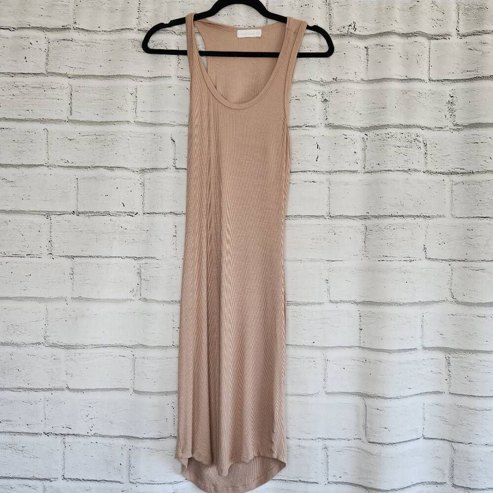House of Harlow 1960 Womens Nude Back Cutout Ribbed Tank Dress Size Medium